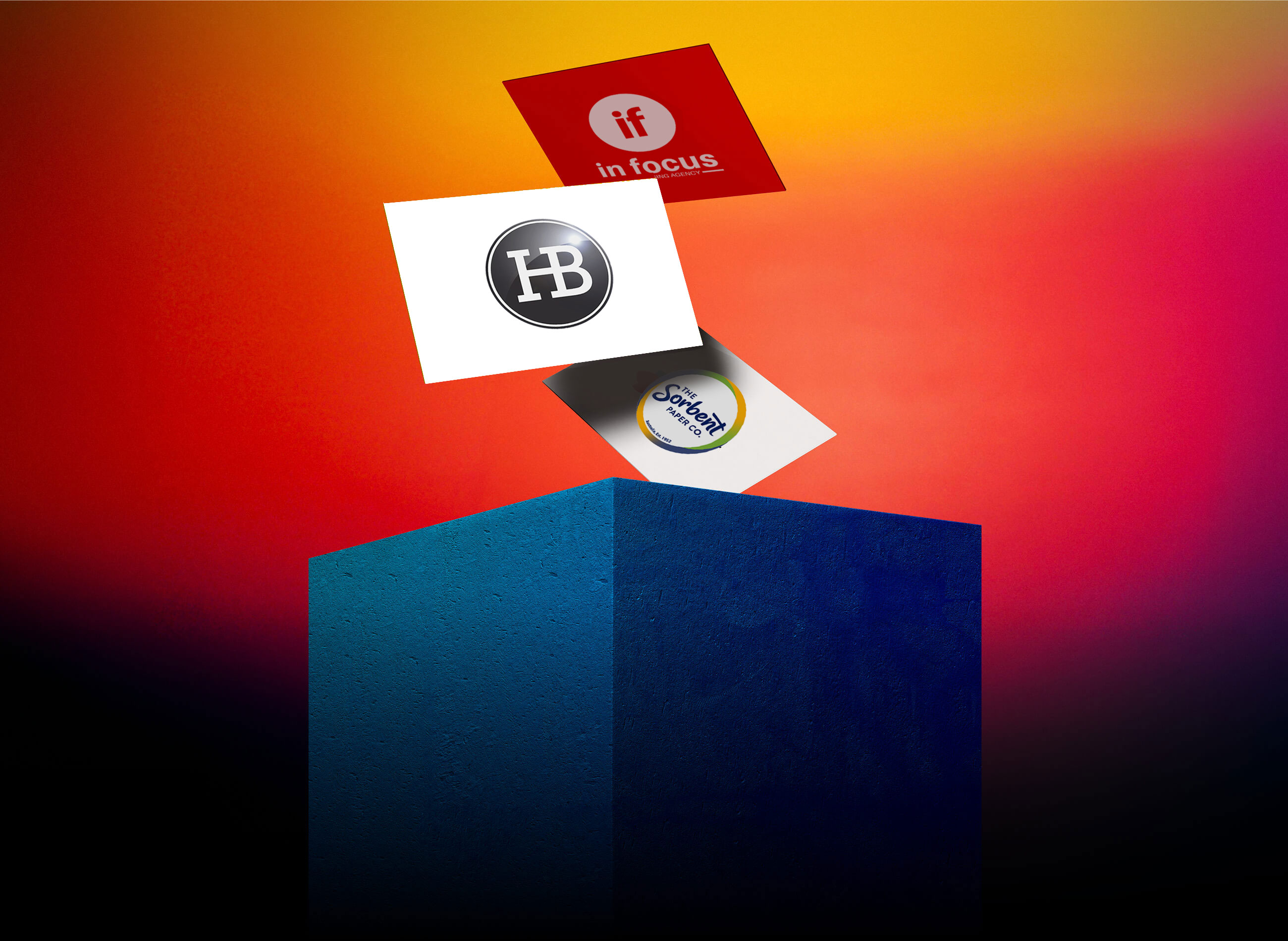 Floating business cards